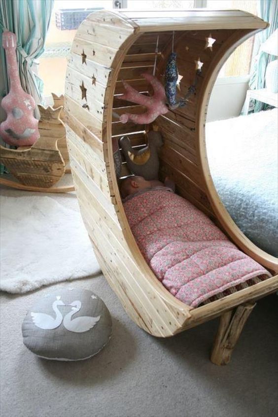 a moon-inspired cradle for a little angle