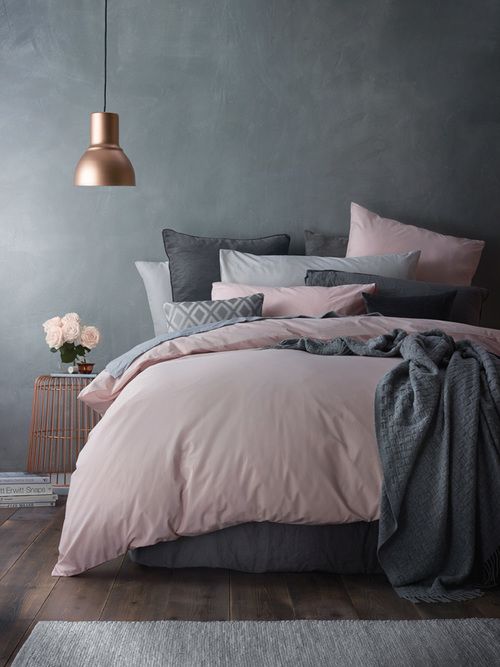Blush with graphite grey is a fresh and modern combo with a contrast