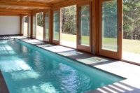 28 indoor swimming pool with doors that open to outside