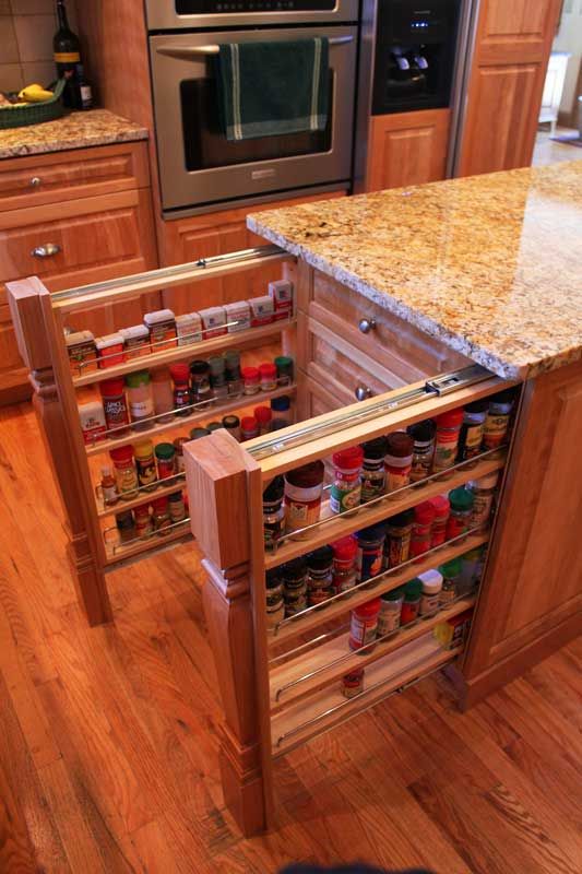 sliding drawers are perfect to store spices