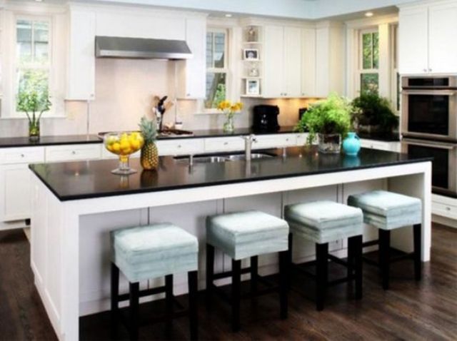 kitchen island with an eating counter top