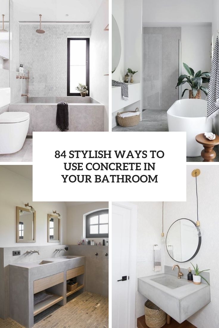 37 concrete bathroom decor ideas cover