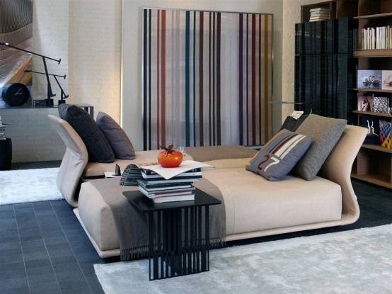 Contemporary Comfortable Sofa Bed by Molteni