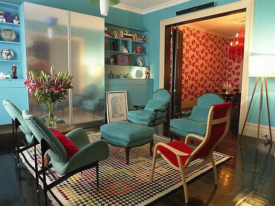 Eclectic Colorful Living Room