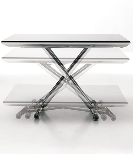 Glass Top Adjustable Low Table Magic By Ozzio
