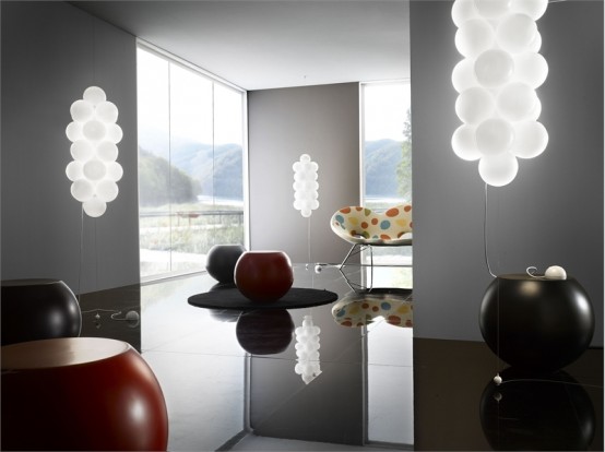 Modern Glass Ceiling Lamp – Babol de Majo Illuminazione