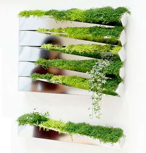 Modern Green Wall Decoration – Grass Mirror by H2o Architects