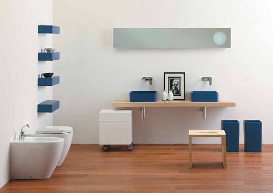 New Nice Blue Wash Basin for Small Bathroom – Robbiano Blue by Ceramica Flaminia
