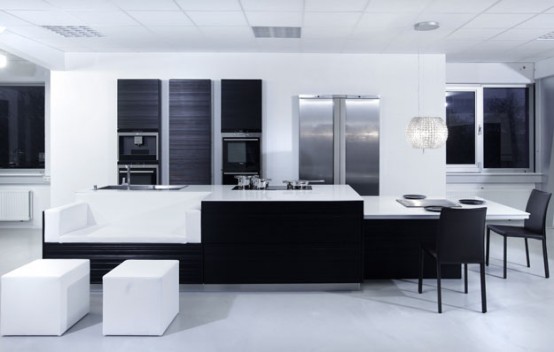 New Modern Black and White Kitchen Designs from KitcheConcept