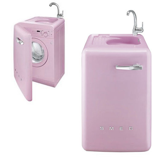 Pink Space Saving Washing Machine – LBL16RO by Smeg