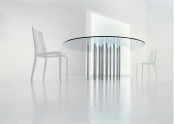 Rectangle And Round Glass Top Dining Tables Mille By  Bonaldo