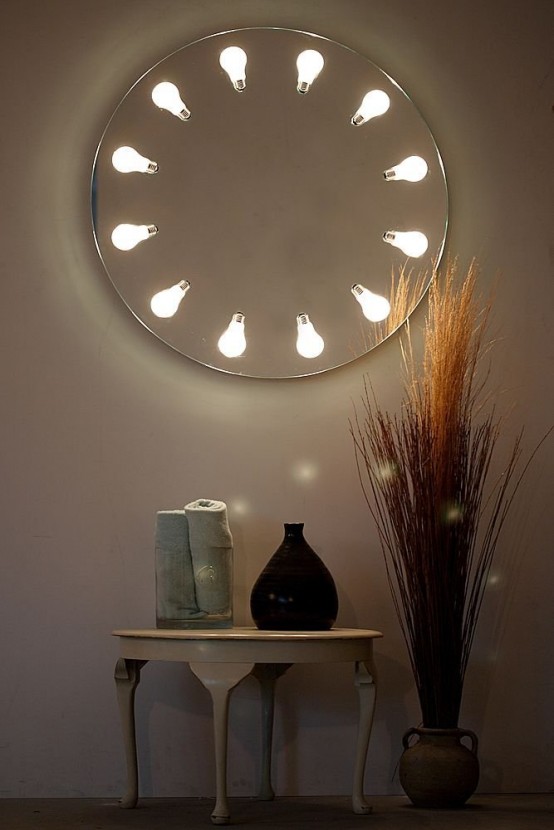 Round Wall Mirror With Original Lighting Perito Moreno Vanity Circle By Iris Design Studio