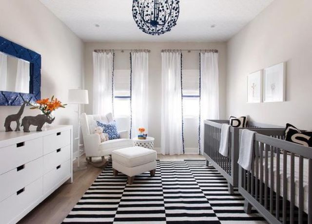 Monochrome rug in a kid's room