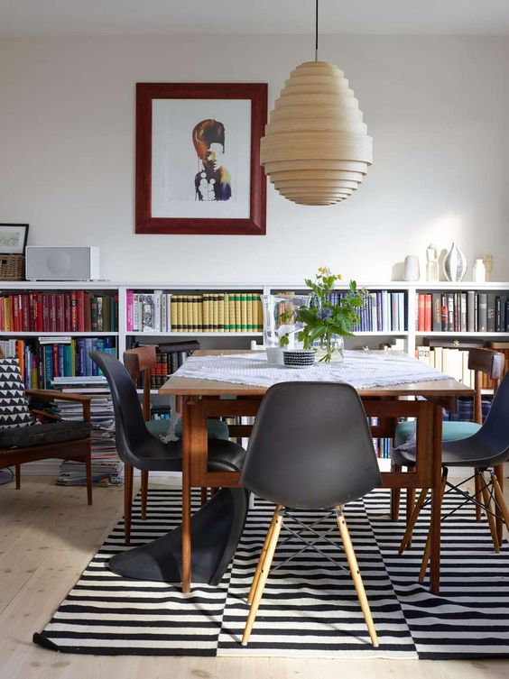 Stockholm rug in a modern dining area
