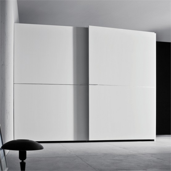 White Wardrobe For Minimalist Interior Design – Orizzonte And Tratto By Pianca
