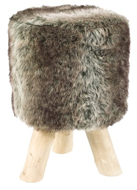 A simple faux fur stool   if you don't have it, you may add a cover to your existing one to make it cozy