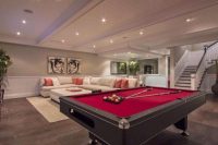 airy spacious basement game room