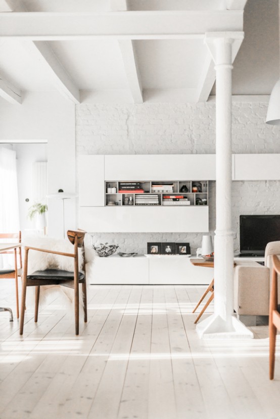 All-White Mid-Century Modern Home With A Scandi Feel