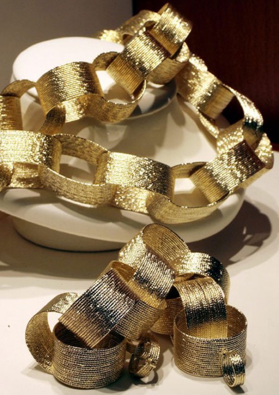 a gold chain garland will add shiny elegance to the space and will fit both Christmas and NYE decor