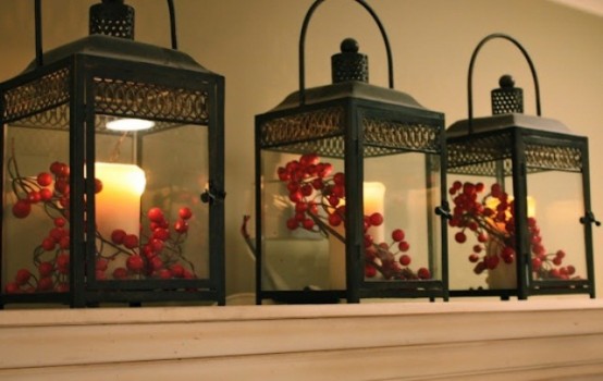 Add a few Christmas-inspired flourishes to your lanterns to make them look more seasonal.