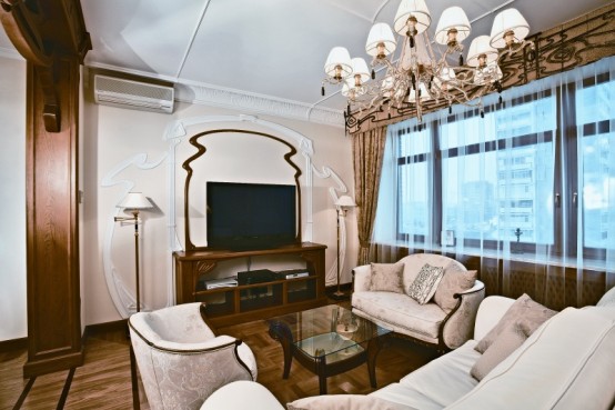 Moscow Apartment Designed in Art Nouveau Style With Floral Ornament All Around