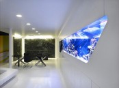 a built-in aquarium will be a fantastic decor feature in minimalist space adding a natural feel to it