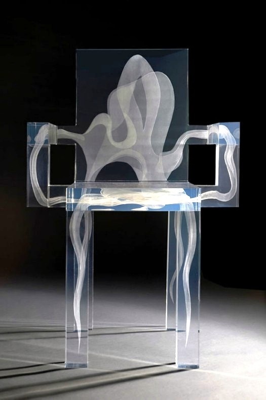 a tall ghost chair that is literally a ghost chair, with some pahntom inside is a very unusual and bold idea to rock