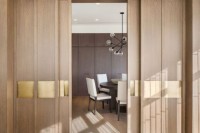 elegant plywood sliding doors with a touch of gold for a chic and refined space