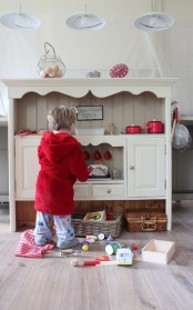 Awesome Kid’ Kitchen Design Of A Vintage Dresser