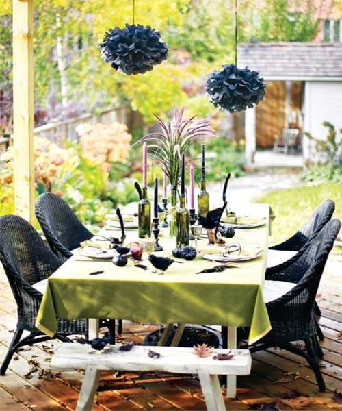 Patio is a great place to organize an outdoor Halloween party. There is usually a roof protecting as from sun as from rain. Besides you can easily hang some decorations to it.