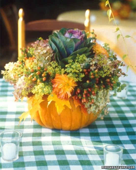 Take a more natural approach with your pumpkin and turn it into a vase.