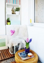 bring a touch of spring to your balcony with bright spring bulbs and some accessories and even teaware