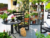turn your balcony into a blooming orangery placing pots and planters with greenery and flowers everywhere