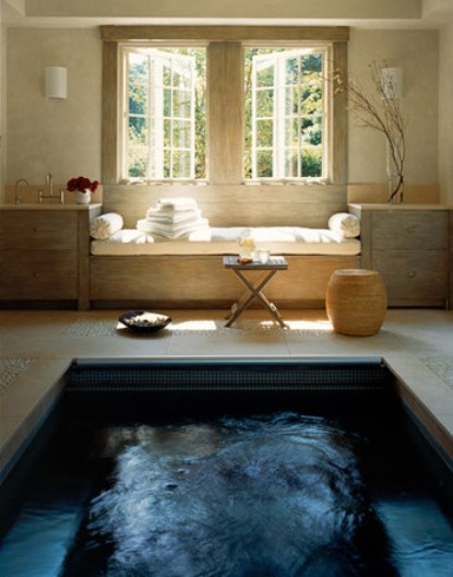 Bathroom With A Large Pool Instead of A Tub