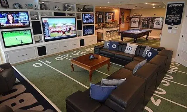 a real man cave to watch a game or to play on a console