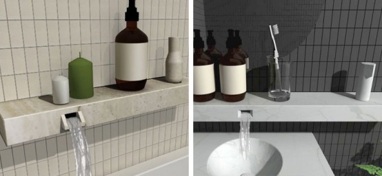 Bathroom Shelf Integrated With Faucet – Shelf Life by David Goss
