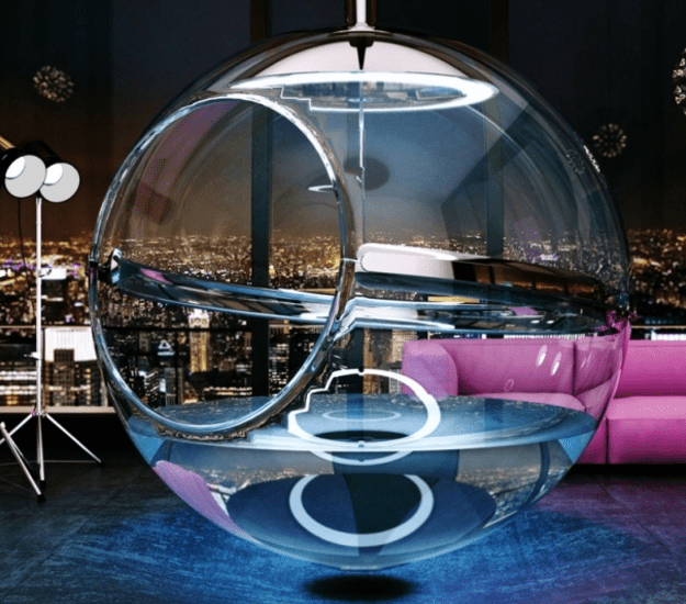 Bathsphere: Suspended Glass Bubble Bathtub