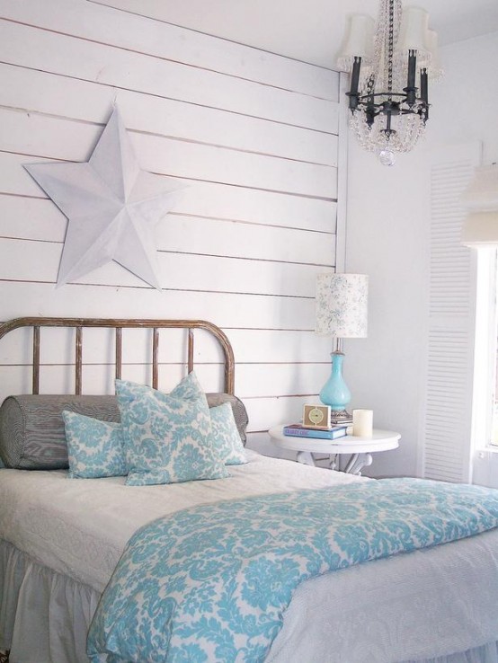 Whitewashed wood wall would be a great accent in a sea themed interior.