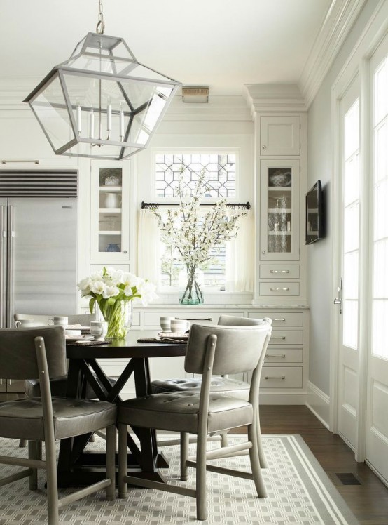 a cozy neutral dining space design