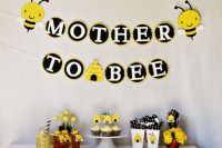 bee-themed  gender neutral baby shower decorations