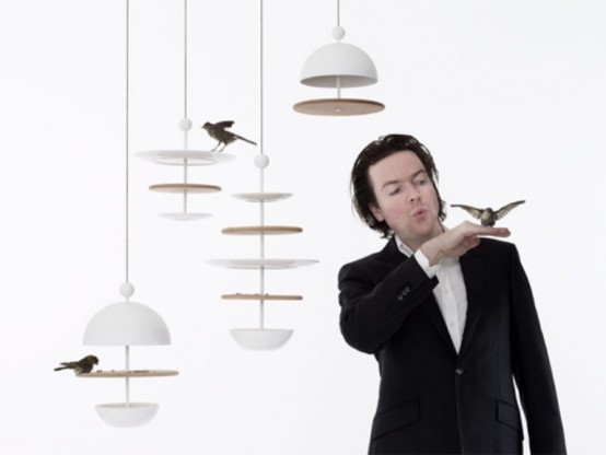 Contemporary Bird Feeders In Shapes Of Tableware
