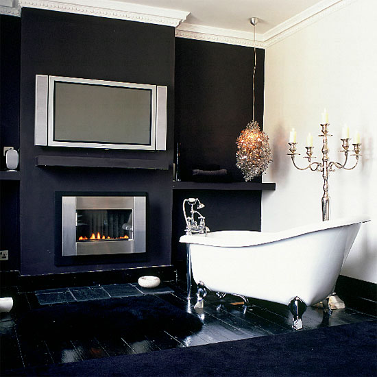 If you like to relaxing in a tub after a hard day then a simple fireplace would take the process to the next level.