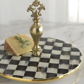 Black And White Courtly Check Tableware And Textiles Collection