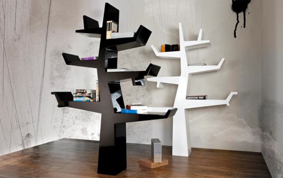 Black And White Modern Tree Bookshelf