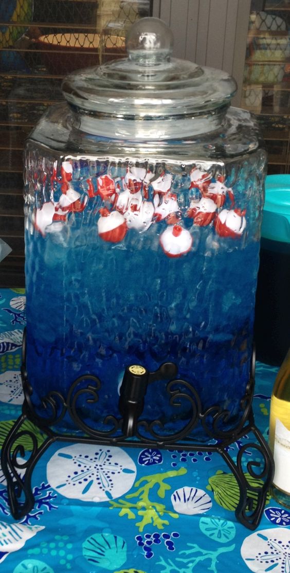 blue drink with floaters for a boy baby shower