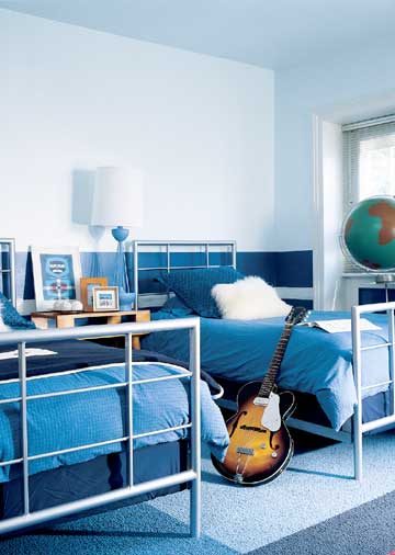Blue is probably the most popular color for a boys room.