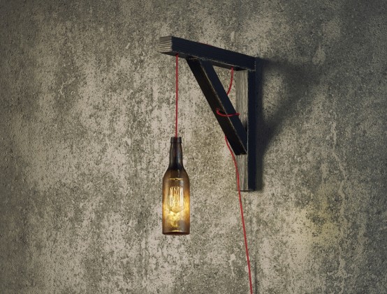 Bottle-Shaped Industrial Wall Lamp For Men Spaces
