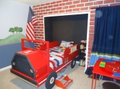 Boys Bedroom With A Firetruck Bed