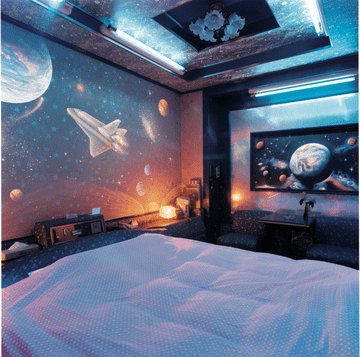 A lot of boys dream to become astronauts so thing about an open-space inspired room design.