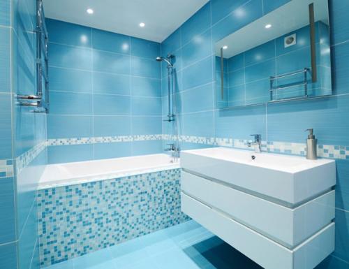 Bright Blue Bahtroom